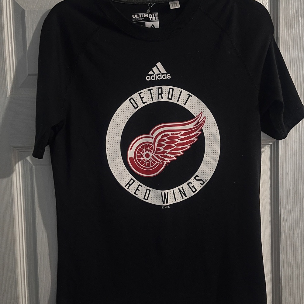 Adidas Black and Red Detroit Red Wings Tee